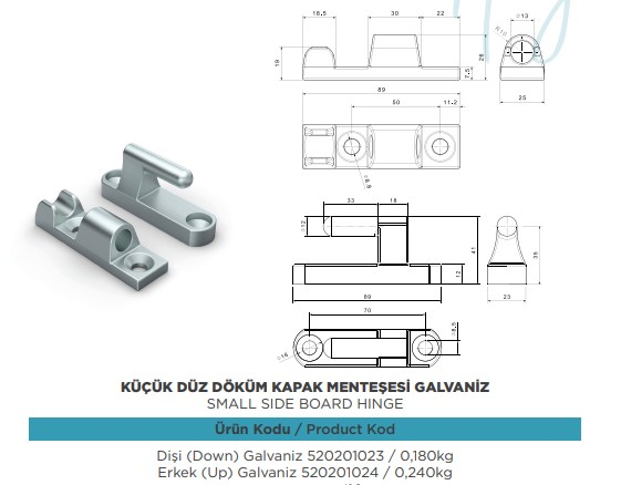 ALUMINYUM KAPAK KUCUK DUZ DOKUM MENTESESI ERKEK
